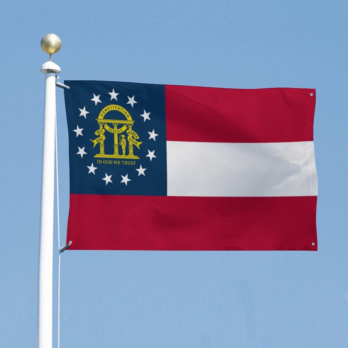 Georgia Flag Inspired Wall Mount Flag with Four Grommets (35x59 in)