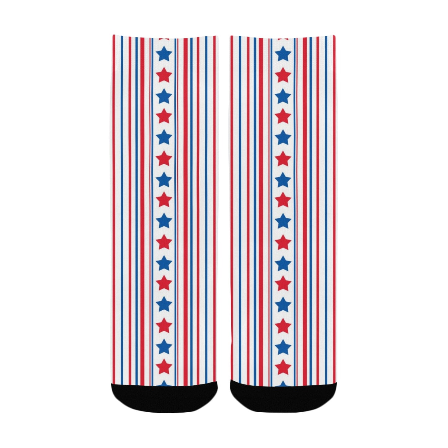 USA/American Flag Inspired Stars and Stripes Pattern Kid's Custom Socks (Made in the USA)