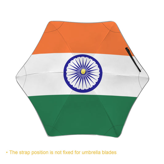 India Flag Inspired Kids Safe Round Corner Umbrella