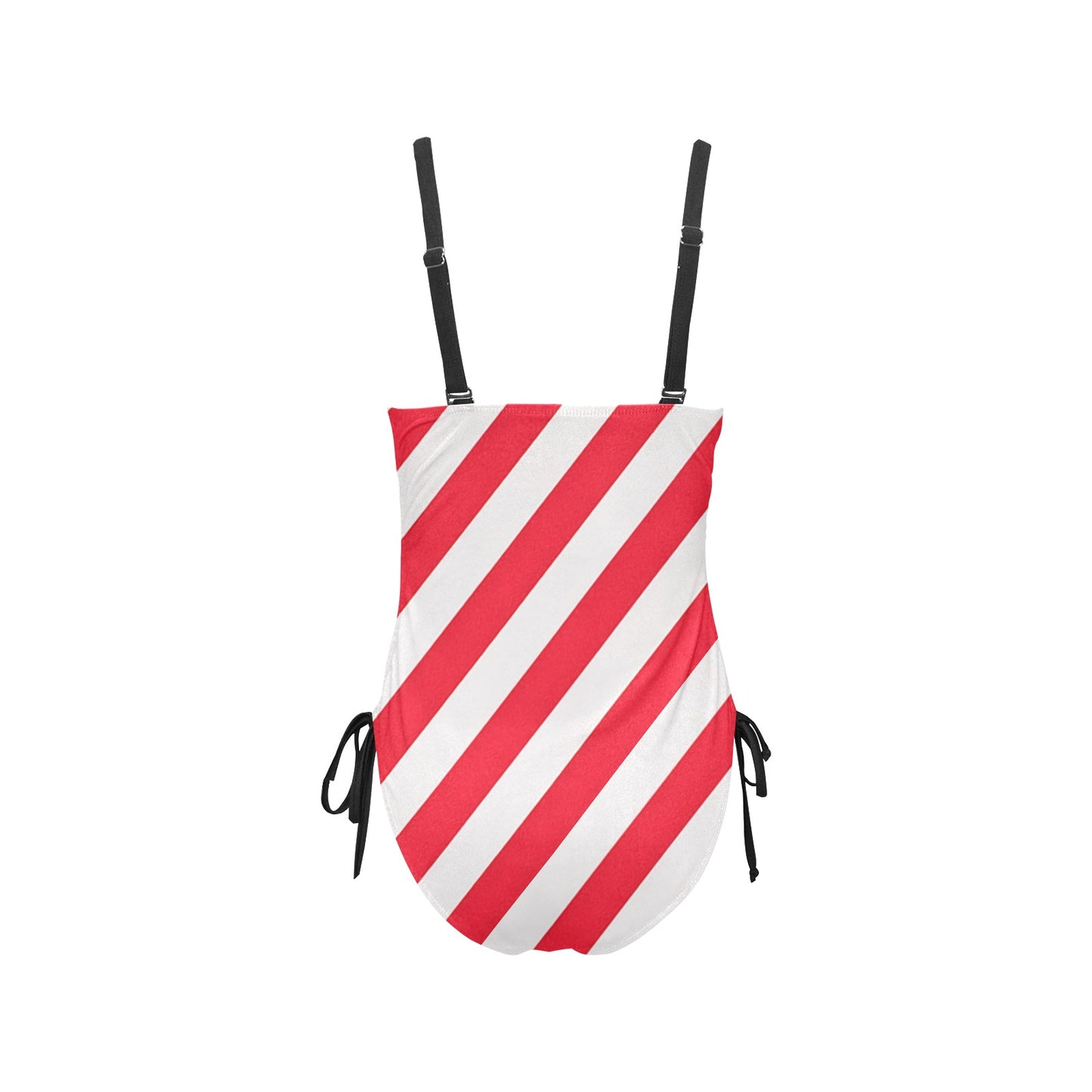 USA/American Flag Inspired Drawstring Side One-Piece Swimsuit