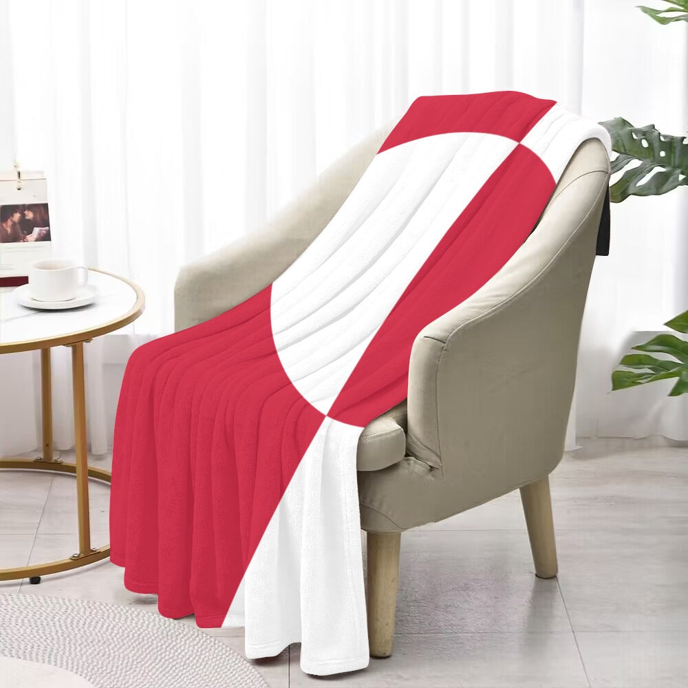 Red and white flag blanket by Luv My Flag.