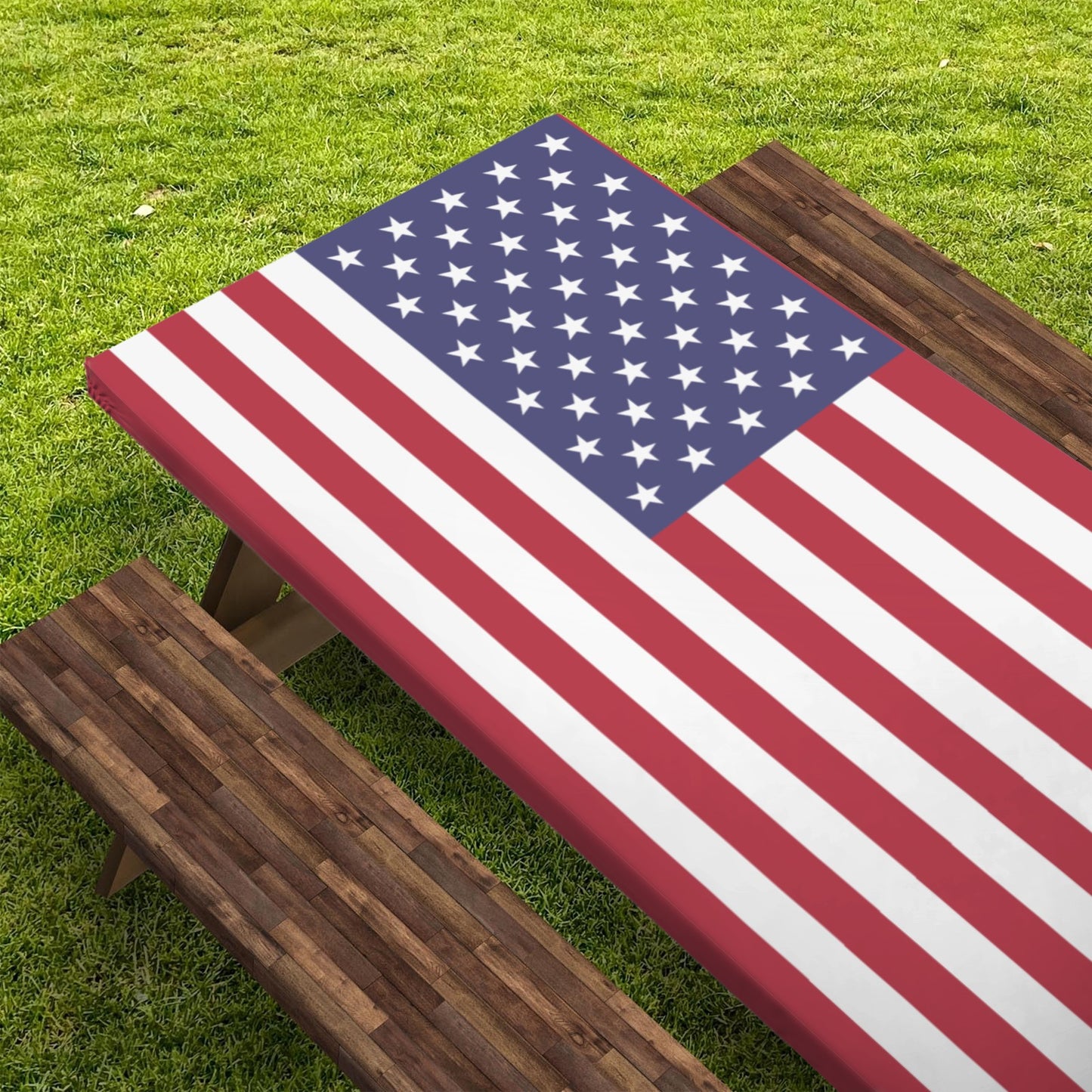 USA/American Flag Picnic Table Cover (72" x 30") (Made in the USA)