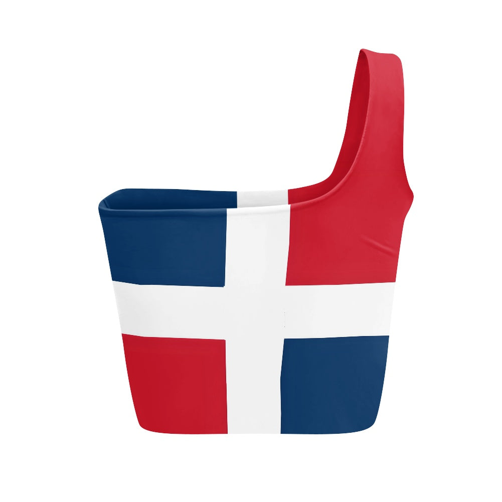 Dominican Republic Flag Inspired One Shoulder Top – Look Hot Repping the Spot