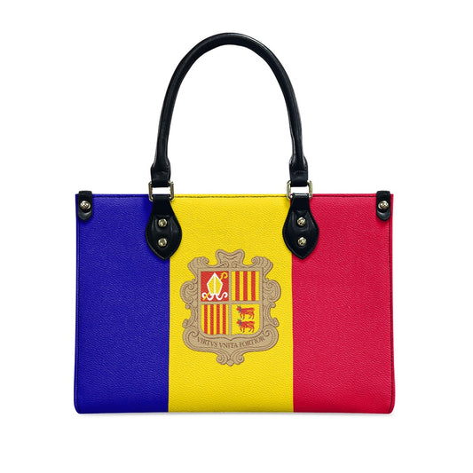 Luv My Flag handbag with colorful design and emblem.