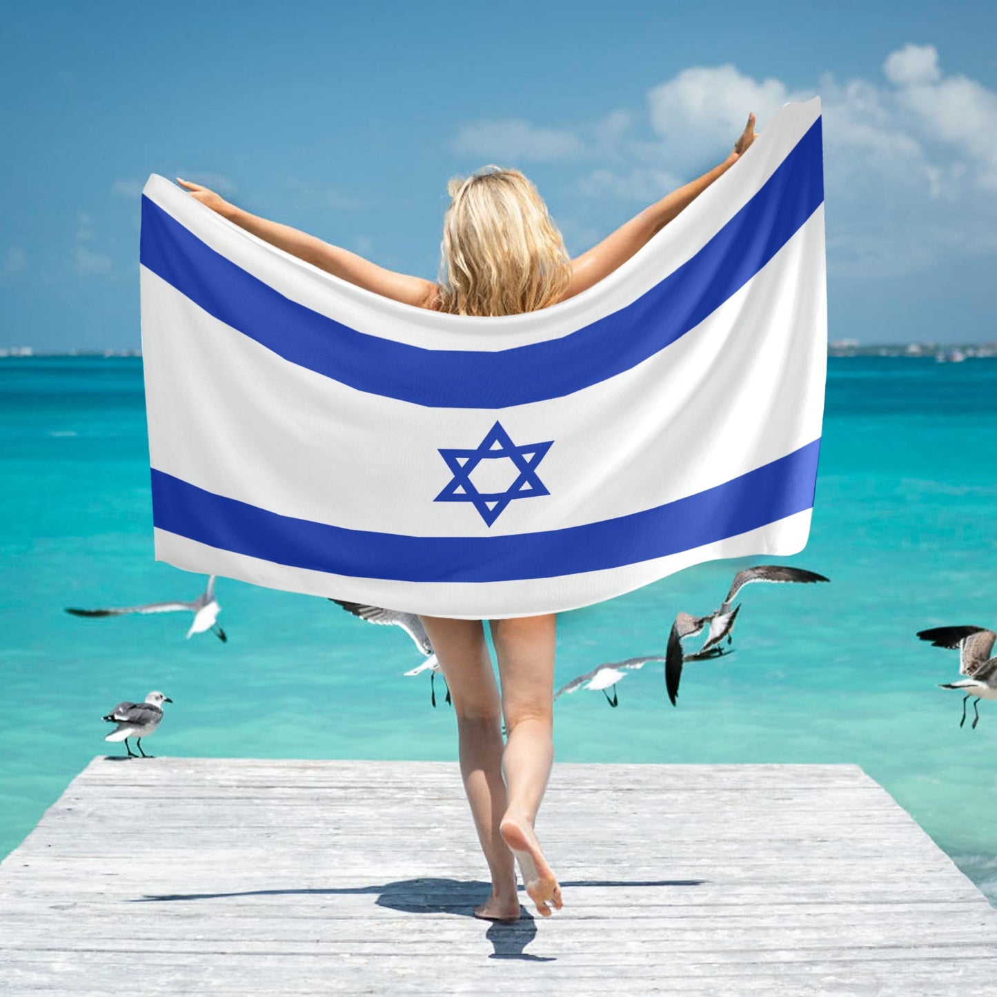 Israel Flag Beach Towel 31"x71" (Made in USA)