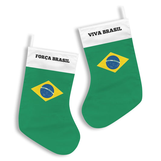 Brazil Flag Christmas Stocking(Made in USA)