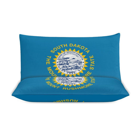 South Dakota Flag Inspired 3-Piece Bedding Set (1 Duvet Cover + 2 Pillow Shams) – 102"×90"