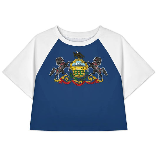 Pennsylvania Flag Inspired Women's Cropped Shirt