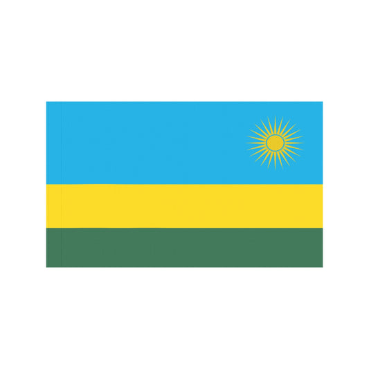Luv My Flag: Rwanda flag with sun, blue, yellow, green.