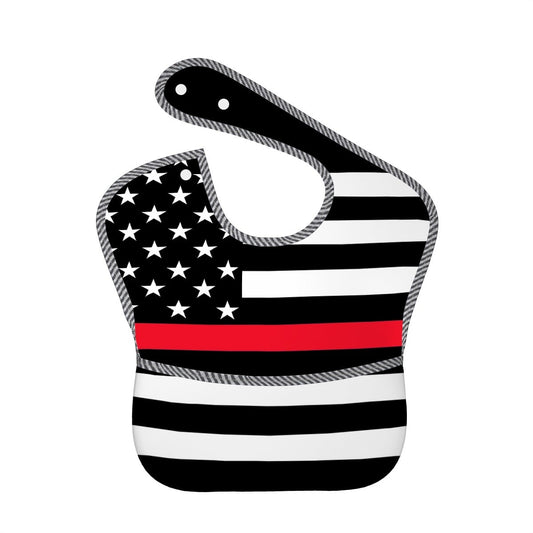 Thin Red Line Flag Inspired Baby Bib