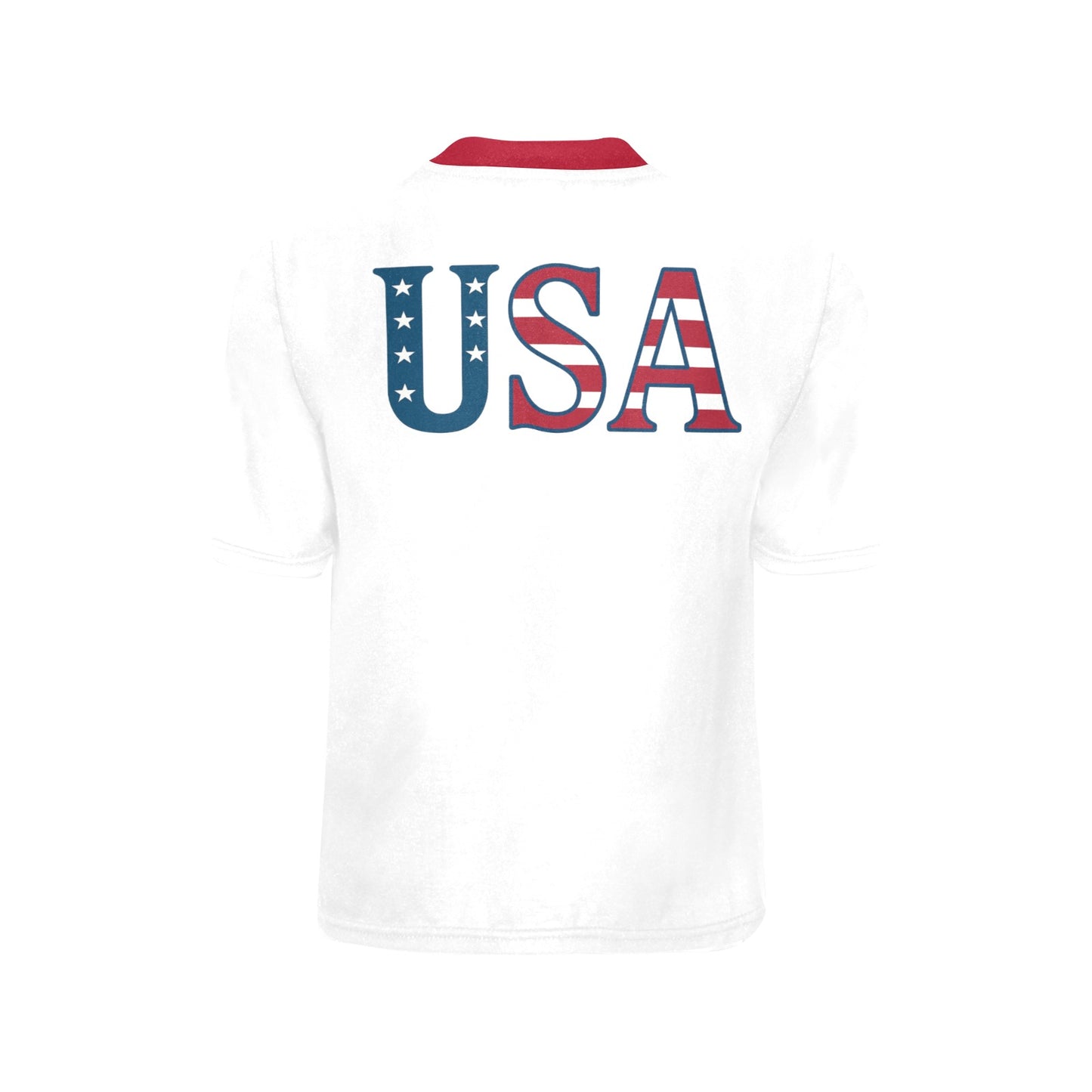 USA/American Flag Eagle with Cape Boys Crew Neck T-Shirt Made in the USA