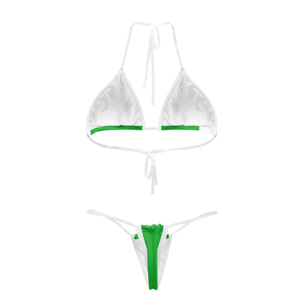 Djibouti Flag Inspired Transparent String Bikini
