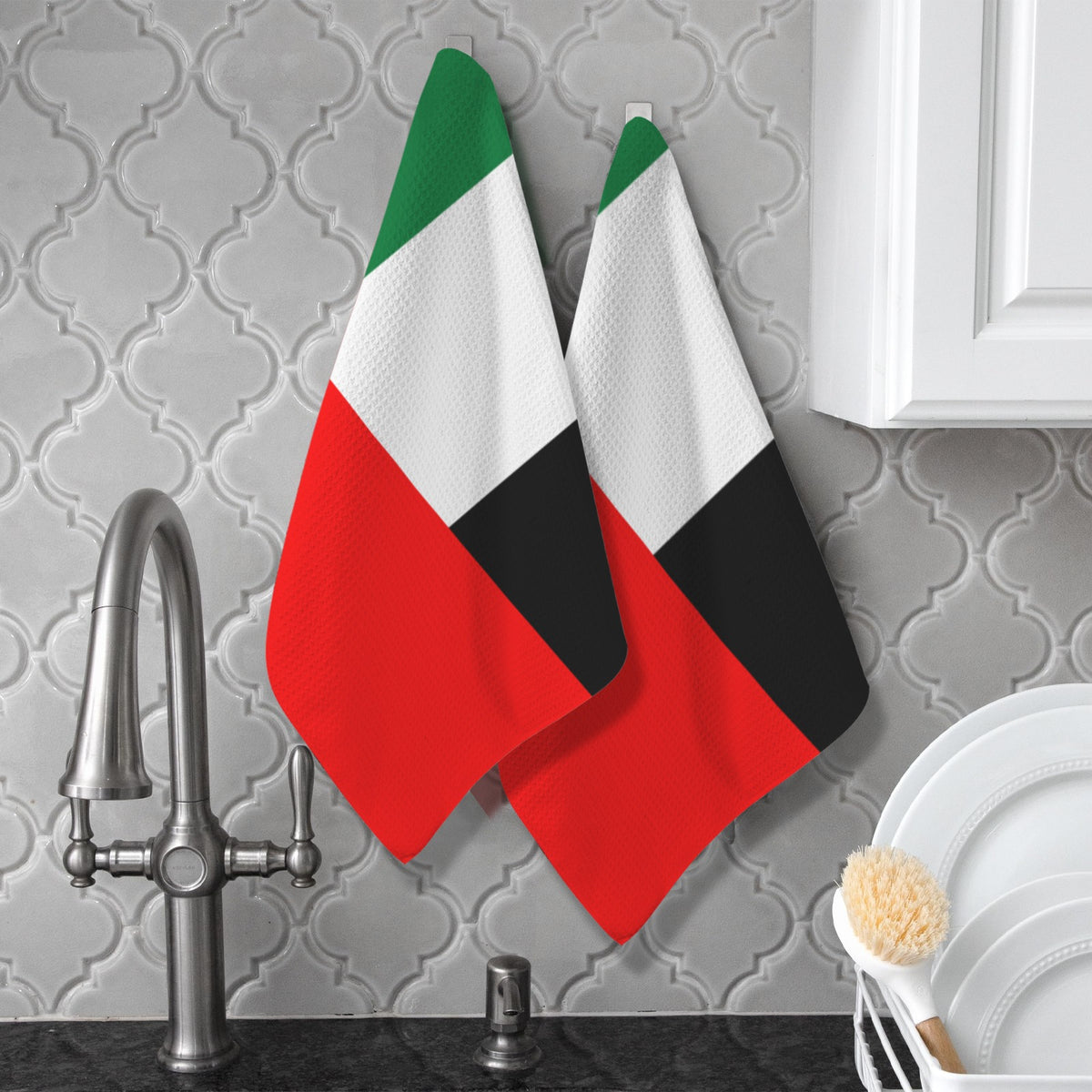 United Arab Emirates Flag Inspired Kitchen Towel 40X60cm (Pack of 2) | Printed In the USA