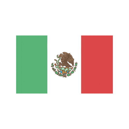 Mexican flag by Luv My Flag, featuring national emblem.