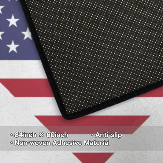 USA/American Flag Inspired Heart 84x60 Inch Area Rug with Black Binding (Made in the USA)