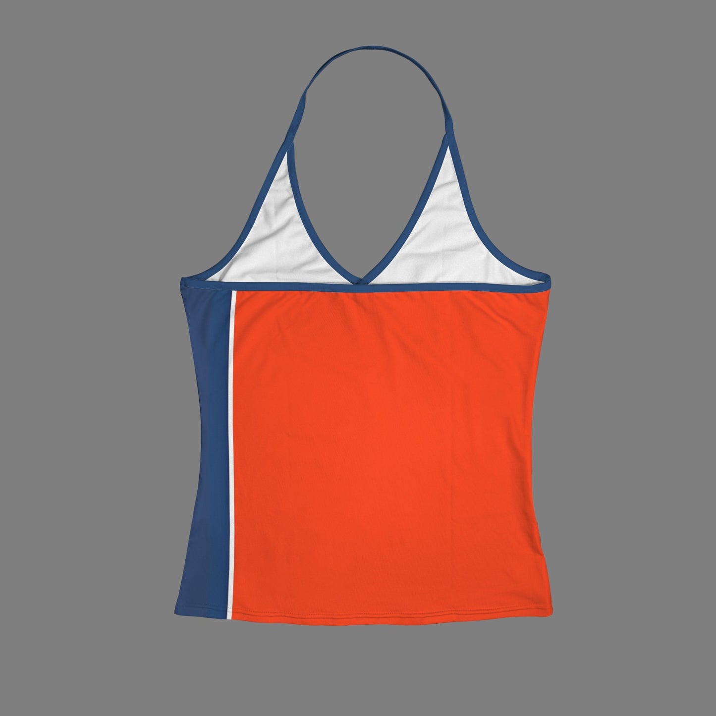 Tennessee Flag Inspired V-neck Halter Open Back Tank Top