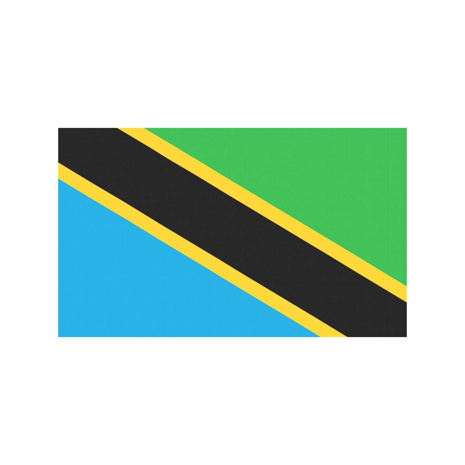 Tanzania flag design by Luv My Flag, diagonal stripes.