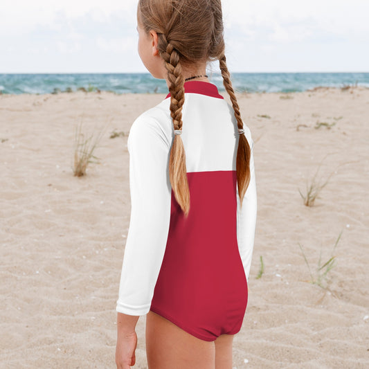 Texas Flag Little Girls' Long Sleeve One-Piece Swimsuit