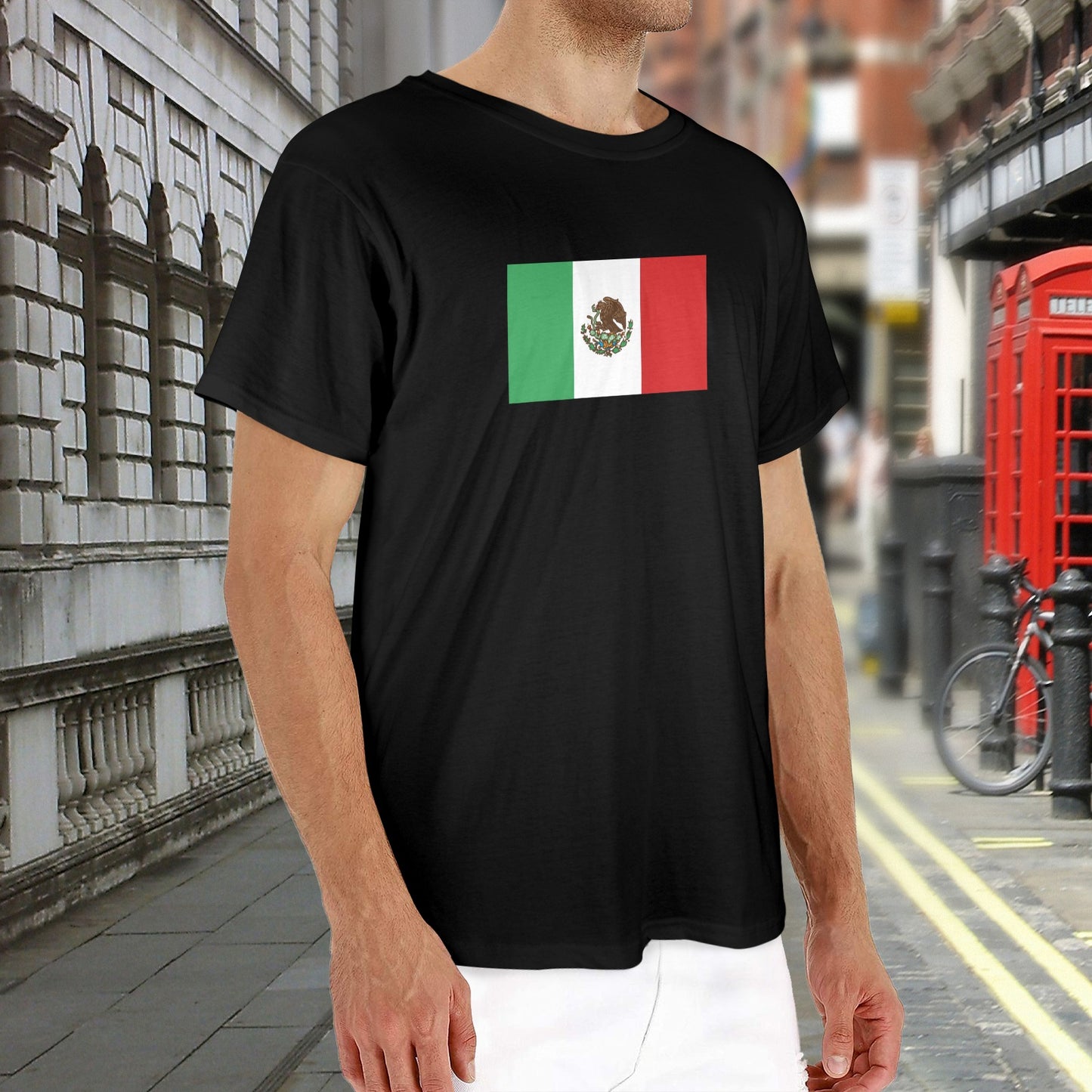 Mexico Flag Inspired Men's Heavy Cotton T-Shirt (Made in the USA)