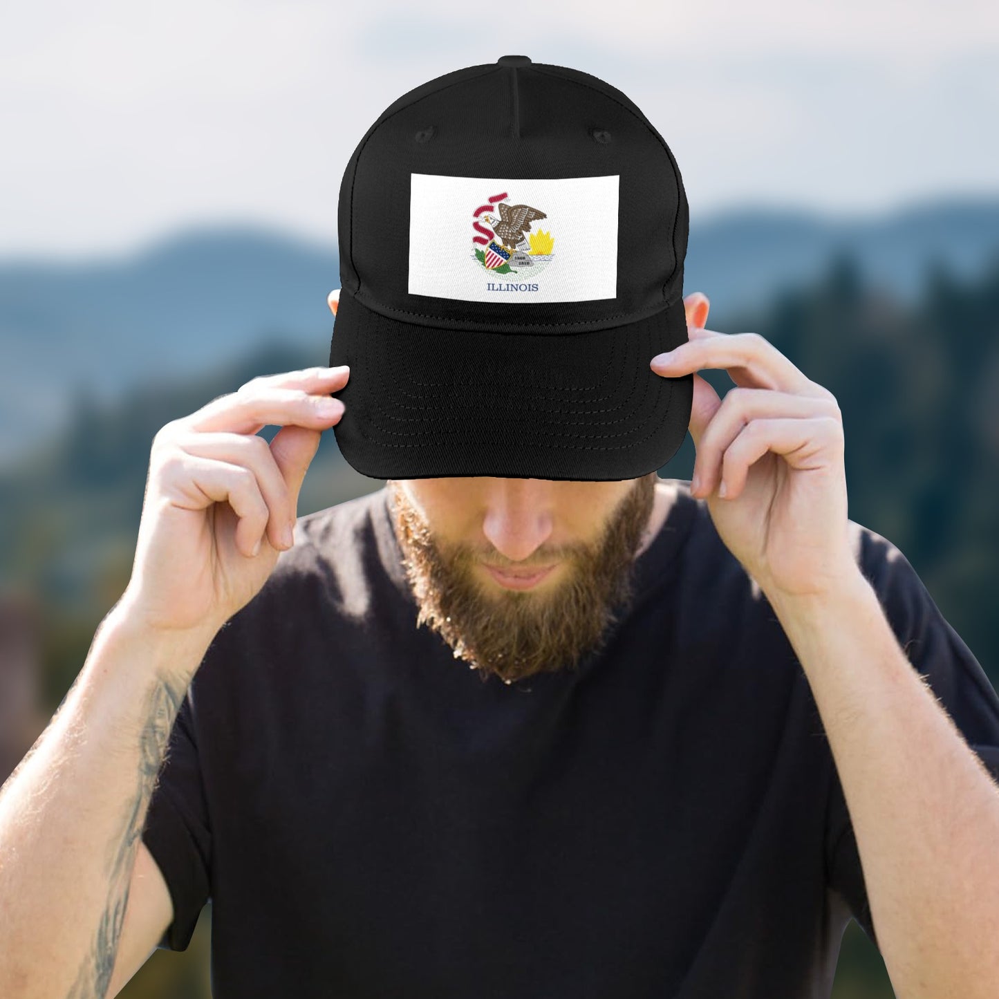 Illinois Flag Baseball Cap (Made in USA)