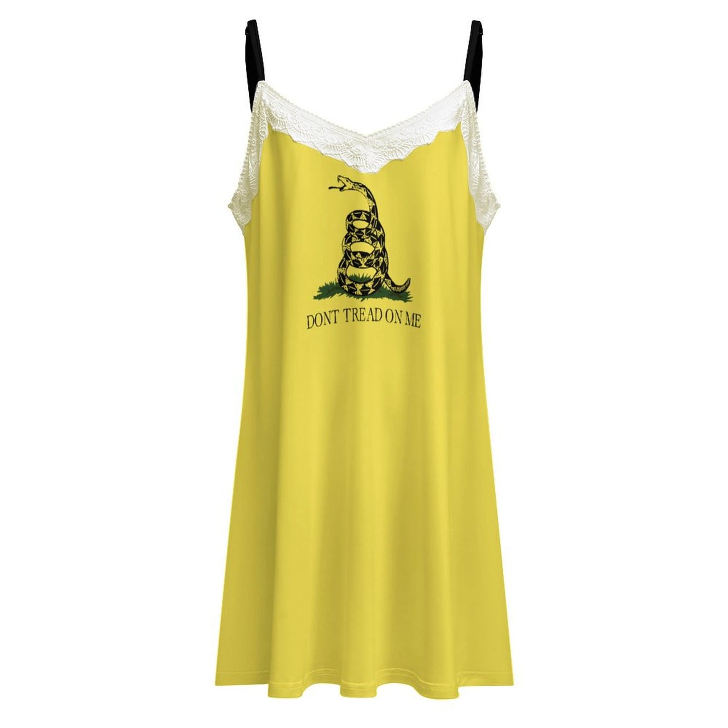 Gadsden Flag Inspired Lace Trim Camisole Nightgown