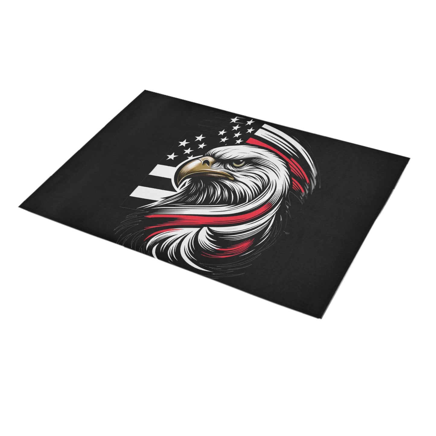 Thin Red Line Flag Inspired Eagle Doormat 30" x 18" (Sponge Material)
