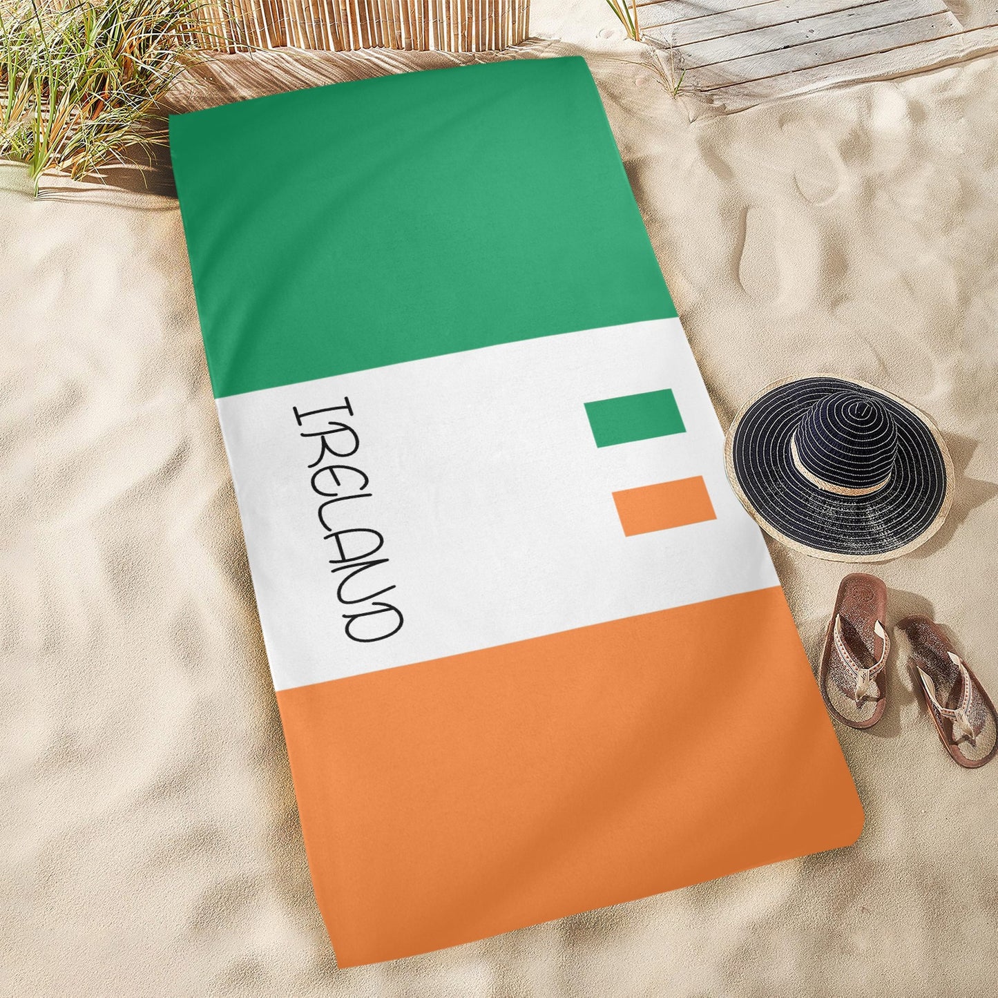 Ireland Flag Beach Towel 31"x71" (Made in USA)