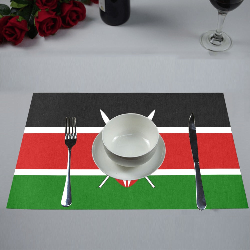 Kenya Flag Placemats 12" x 18" (Set of 6)
