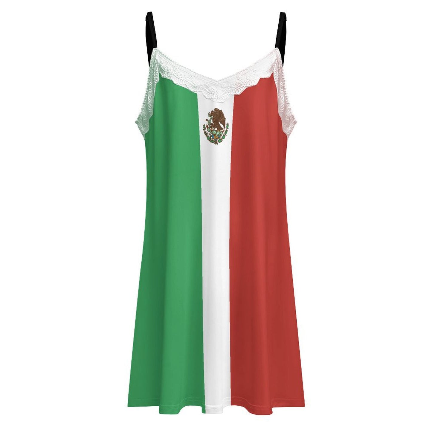Mexico Flag Inspired Lace Trim Camisole Nightgown