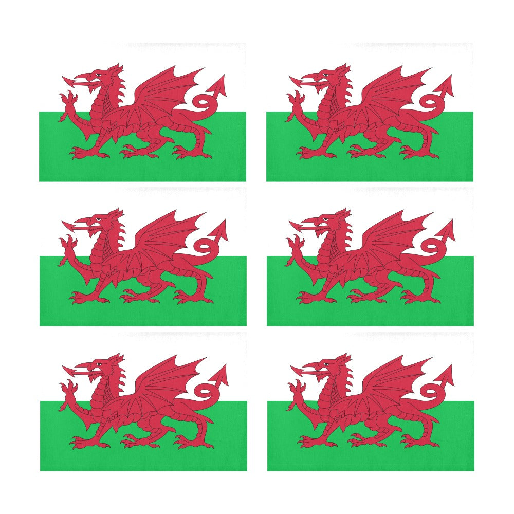 Wales Flag Placemats 12" x 18" (Set of 6)