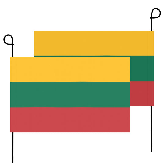 Luv My Flag: Two Lithuanian flags with metal poles.