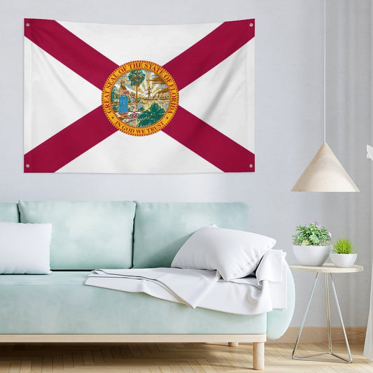 Florida Flag Inspired Wall Mount Flag with Four Grommets (35x59 in)