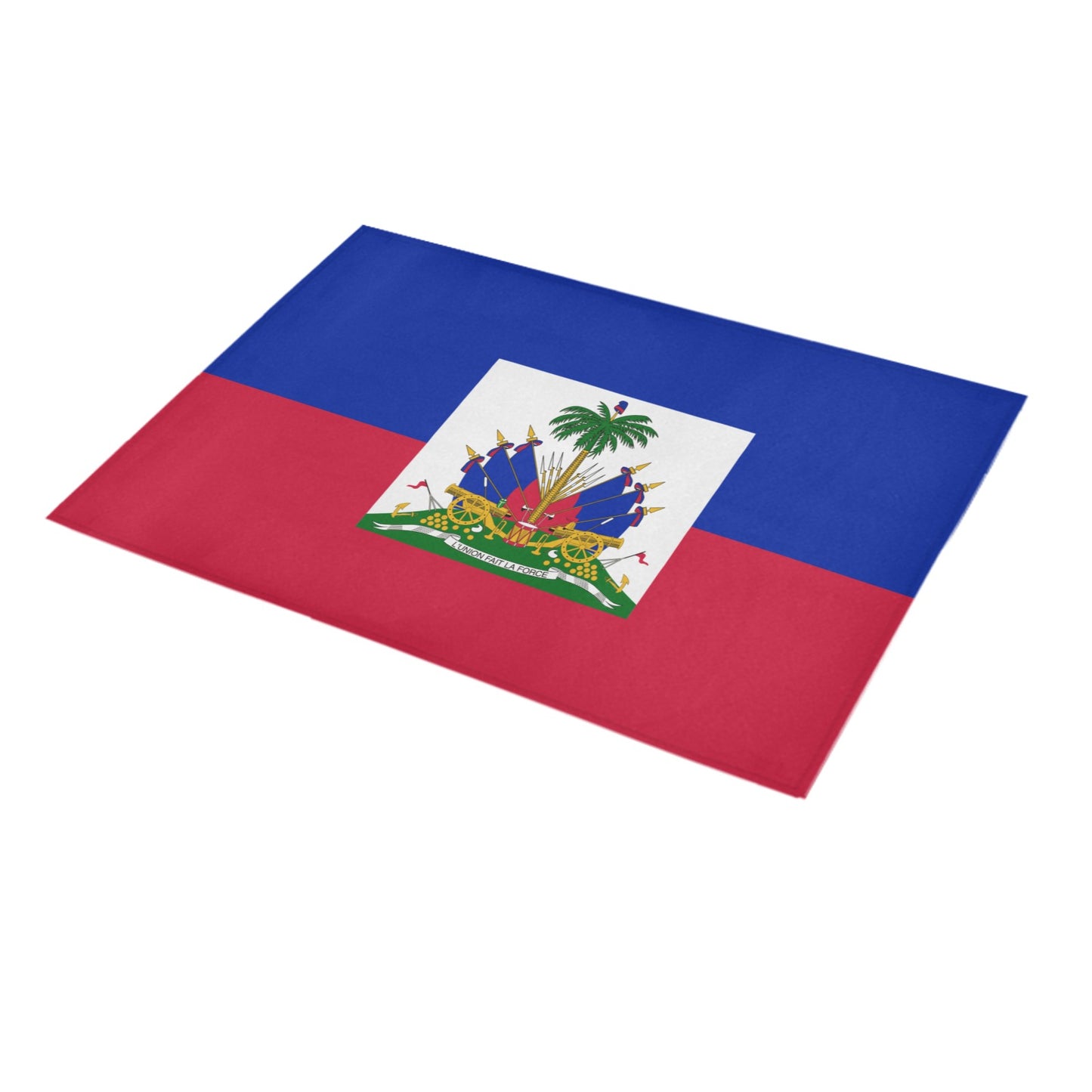 Haiti Flag Inspired Doormat 30" x 18" (Sponge Material)