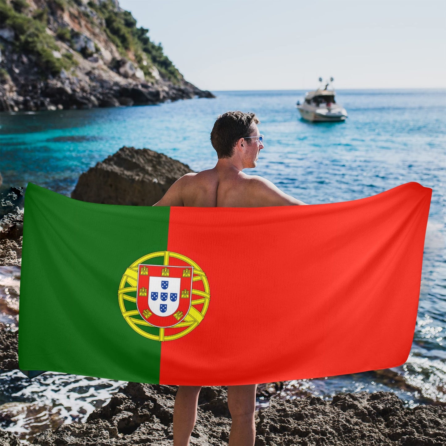 Portugal Flag Beach Towel 31"x71" (Made in USA)