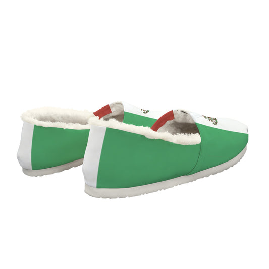 Mexico Flag Inspired Women's Fleece-Lined Canvas Slip-On