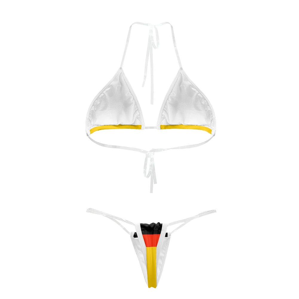 Germany Flag Inspired Transparent String Bikini Style-2