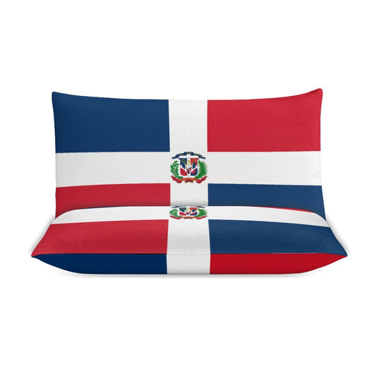 Dopminican Republic Flag Inspired 3-Piece Bedding Set (1 Duvet Cover + 2 Pillow Shams) – 102"×90"
