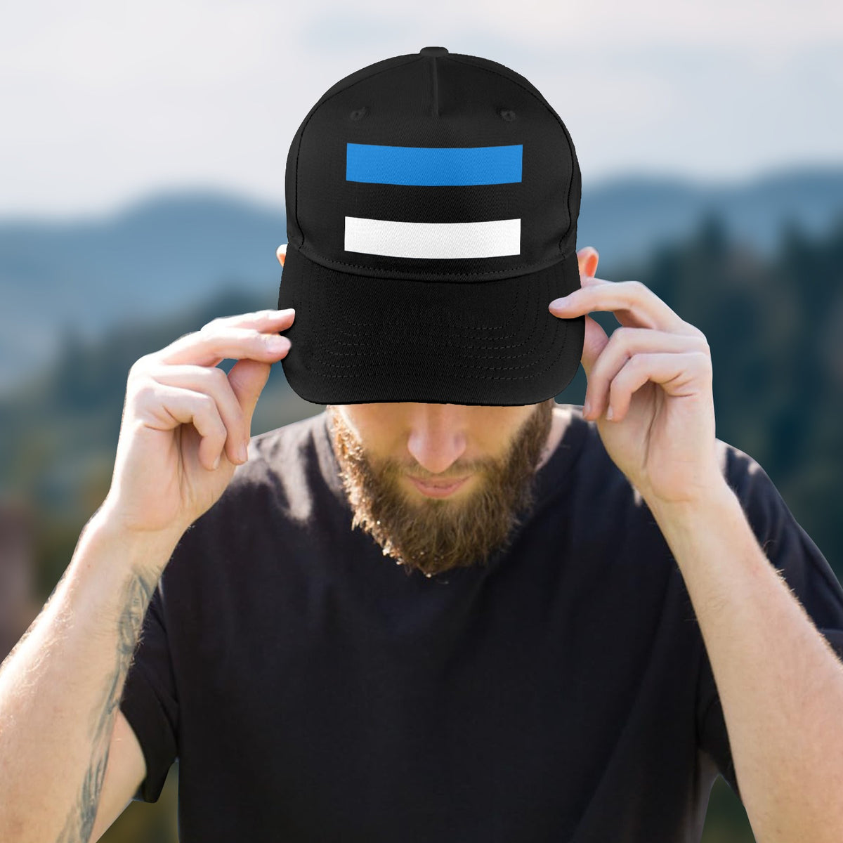 Estonia Flag Inspired Baseball Cap | Printed in the USA