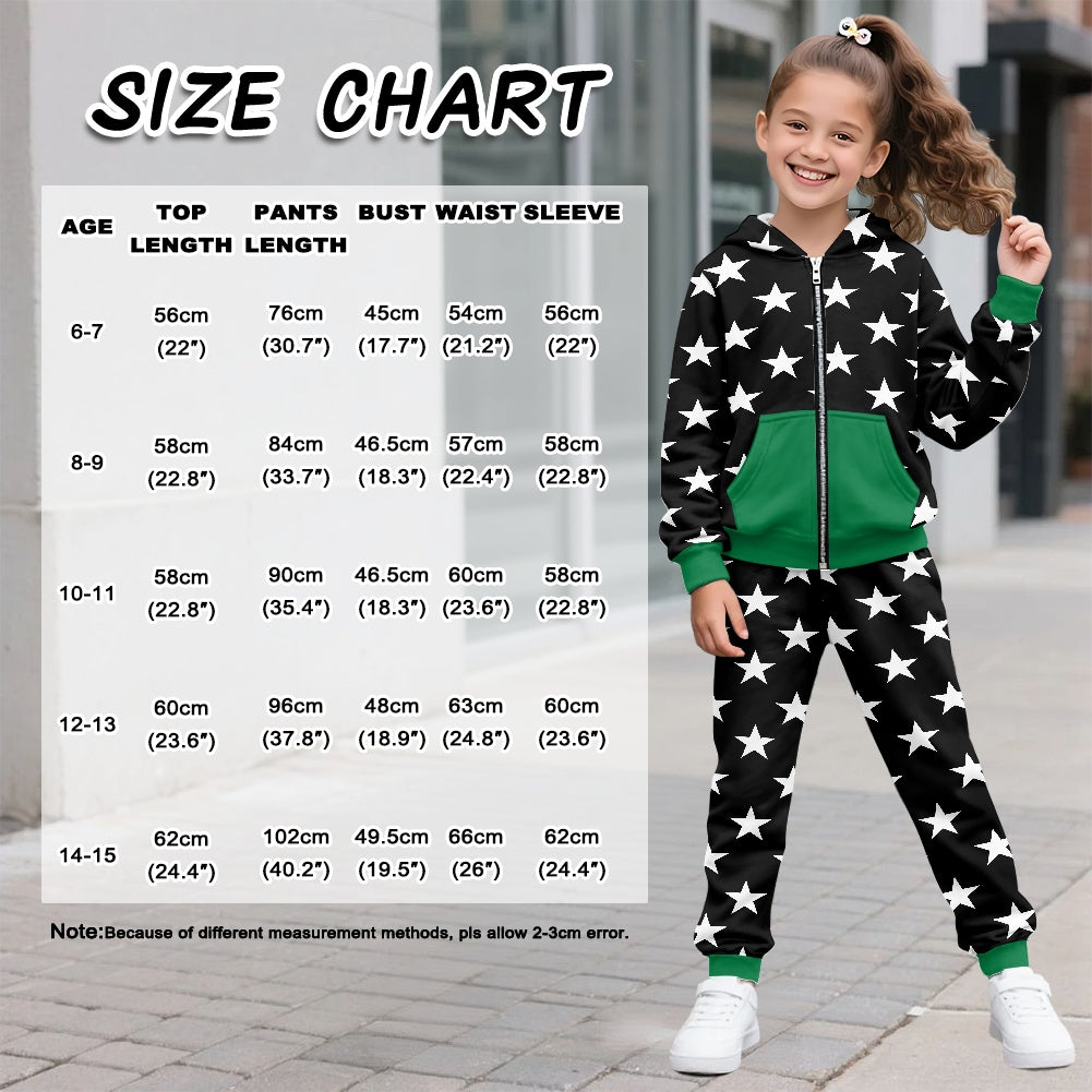 Thin Green Line Flag Inspired Unisex Kid's Zippered Sportswear Suit