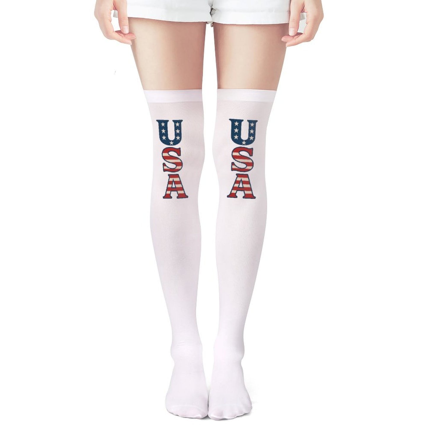 USA/American Flag "USA" Trendy Stockings(Long)