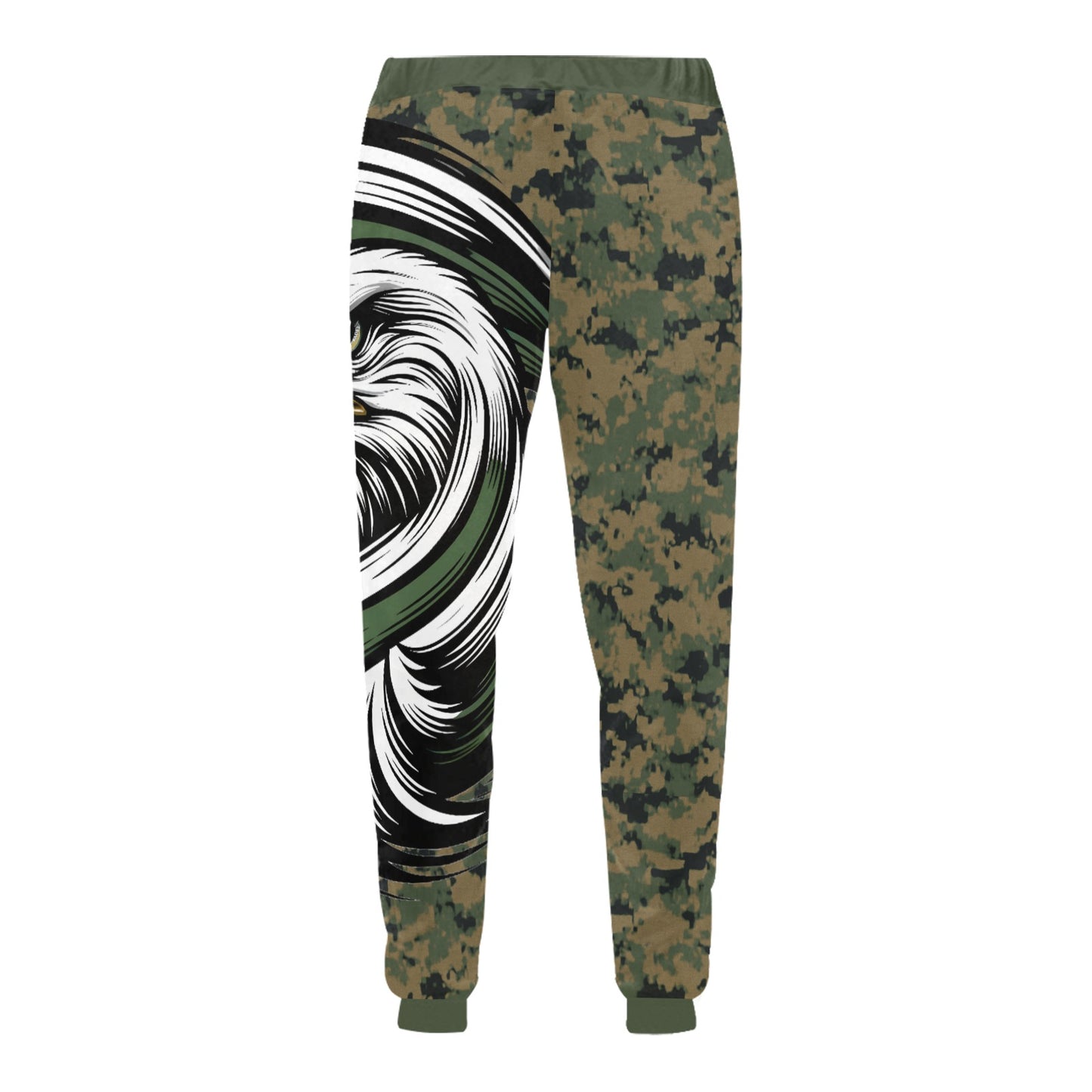 Thin Green Line Flag Inspired Eagle on Digital Camo All Over Print Unisex Sweatpants