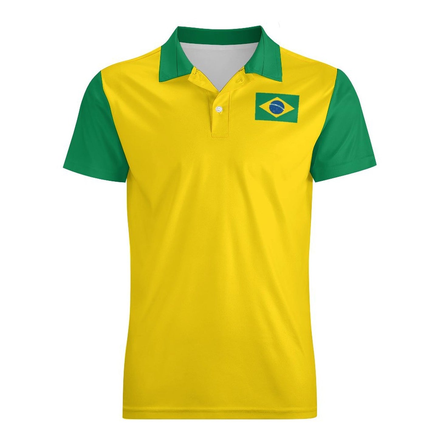 Brazil Flag Inspired Men’s Premium Ice Silk Polo Shirt