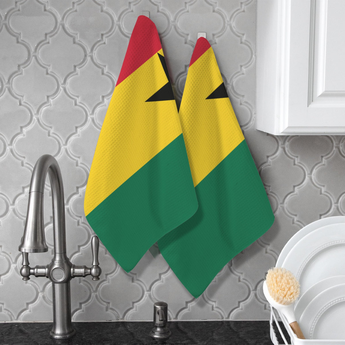 Ghana Flag Inspired Kitchen Towel 40X60cm (Pack of 2) | Printed In the USA