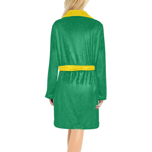 Brazil Flag Inspired Women's Fleece Robe