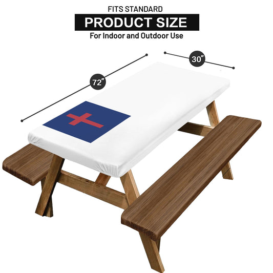 Christian Flag Picnic Table Cover (72" x 30") (Made in the USA)