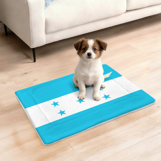Honduras Flag Inspired Pet Mat 25x18inch (Made in the USA)