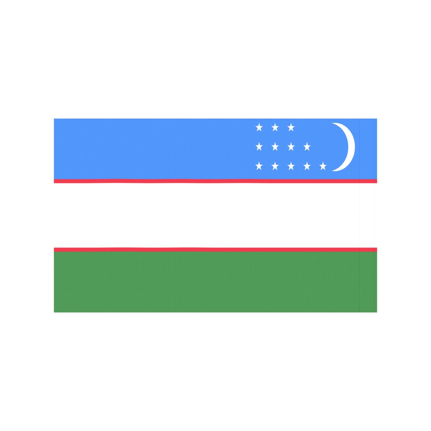 Luv My Flag: Uzbekistan flag with crescent and stars.