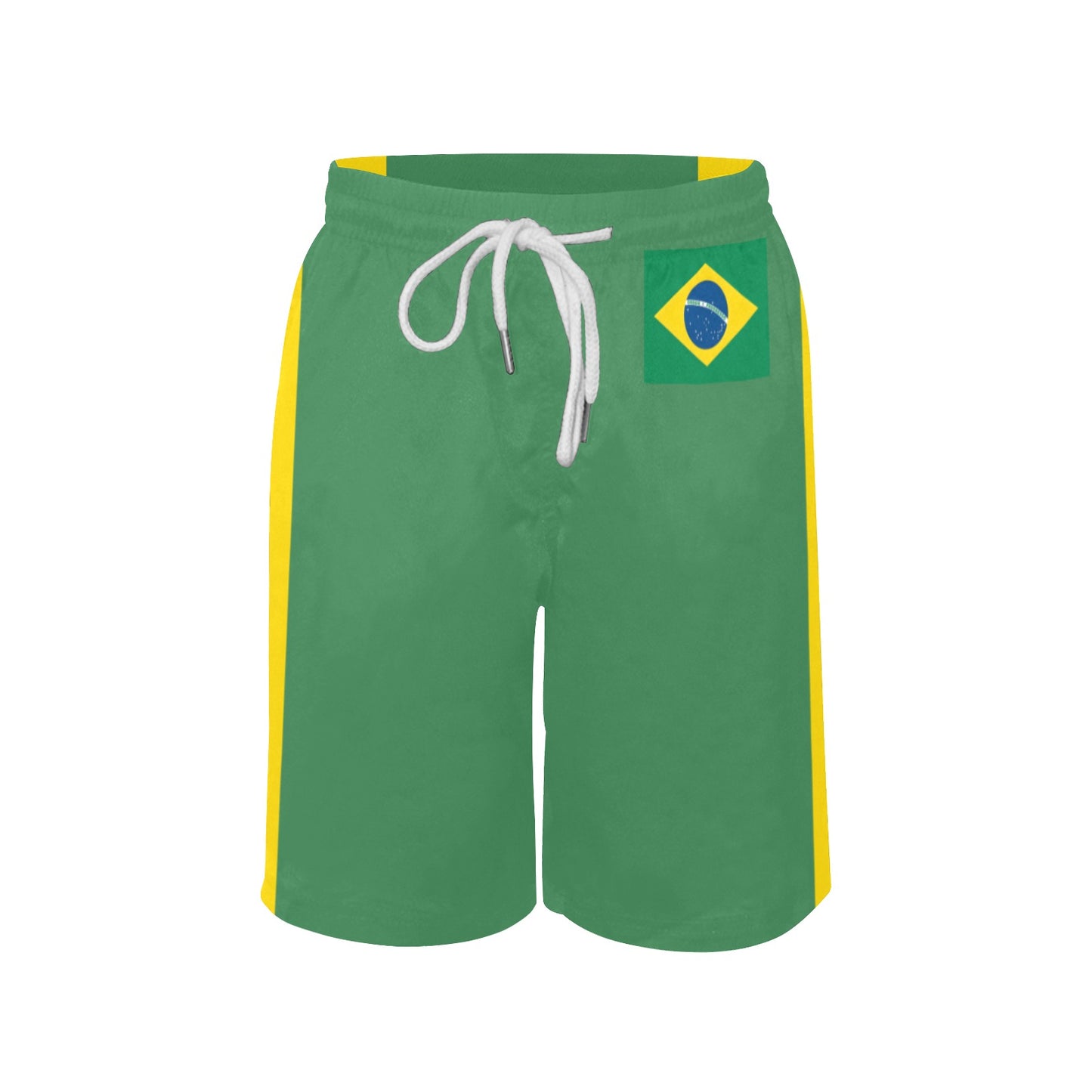 Brazil Flag Inspired Boys Beach Shorts (style-2)