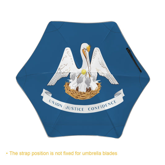 Louisiana Flag Inspired Kids Safe Round Corner Umbrella