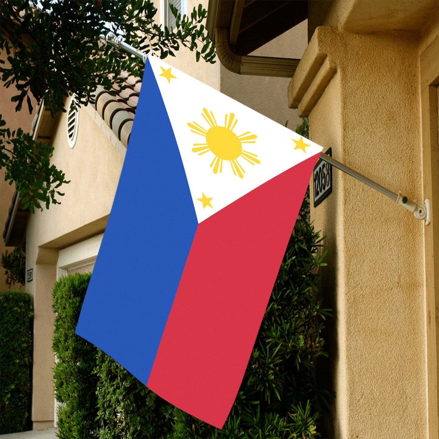 Luv My Flag, Philippine flag displayed outside residential house.